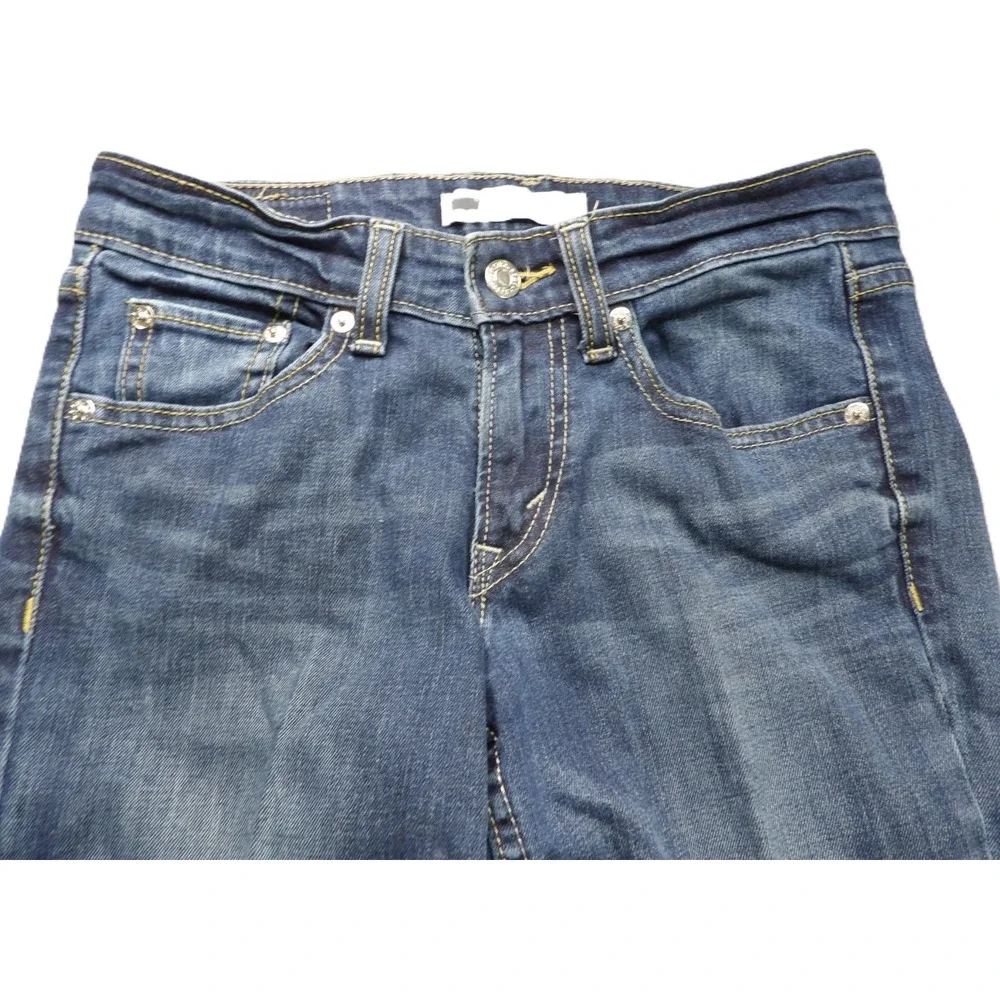 Levis 518 Superlow Jeans Women W25xL32 Blue Denim Flare Bootcut Low Rise Stretch